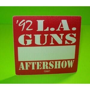 L.A. Guns BackStage Pass Original 1992 Hard Rock Heavy Metal Red